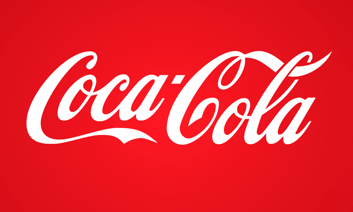 Identidade Visual da Coca-Cola logo em fundo vermelho tradicional
